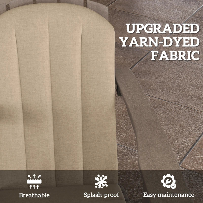 Set of 4 Patio Chair Cushions, High Back Adirondack Chair Cushion with Ties, High-Density Foam, Beige