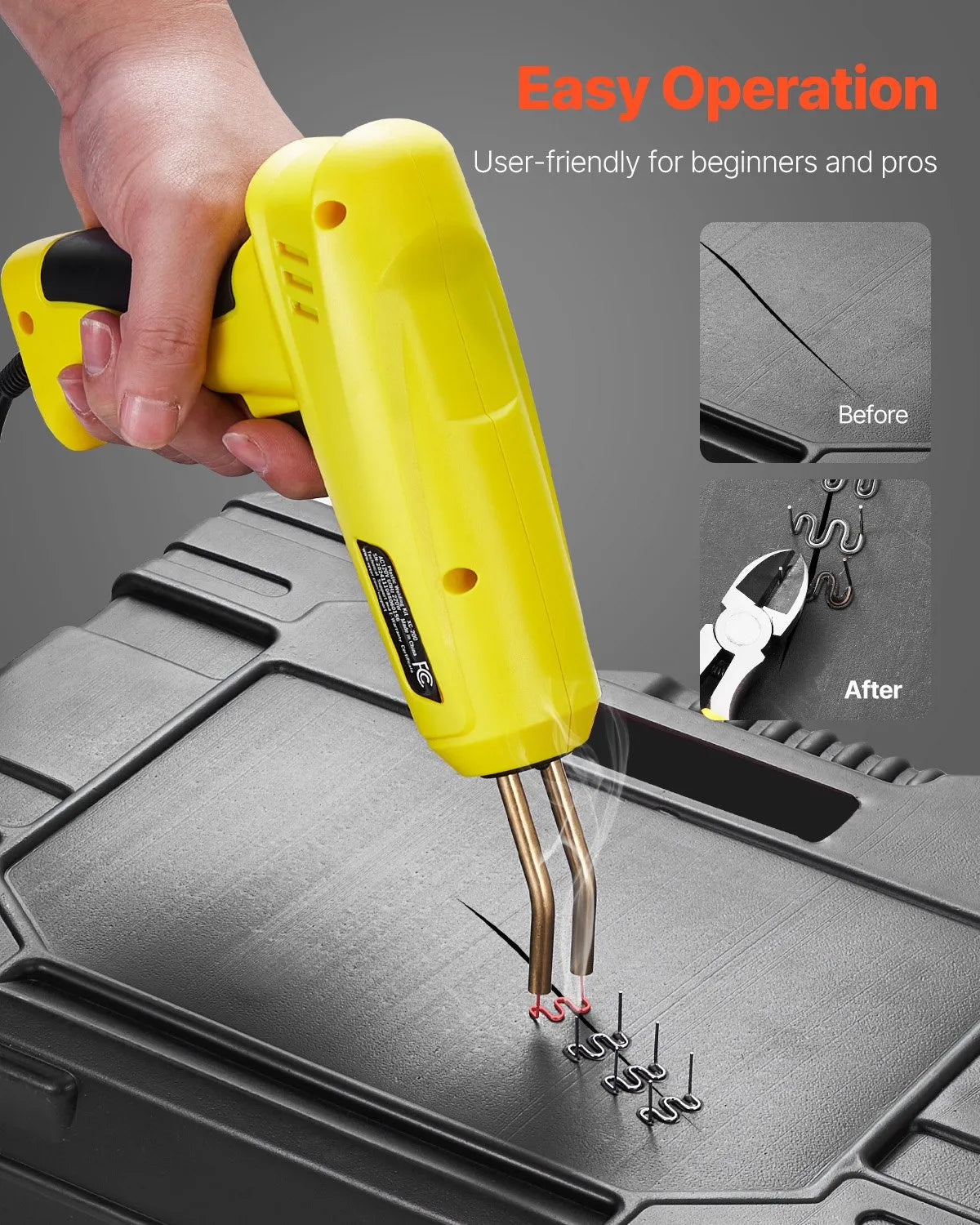 Plastic Welder 220W Plastic Welder Gun Kit with 1200 Staples & 76 Rods