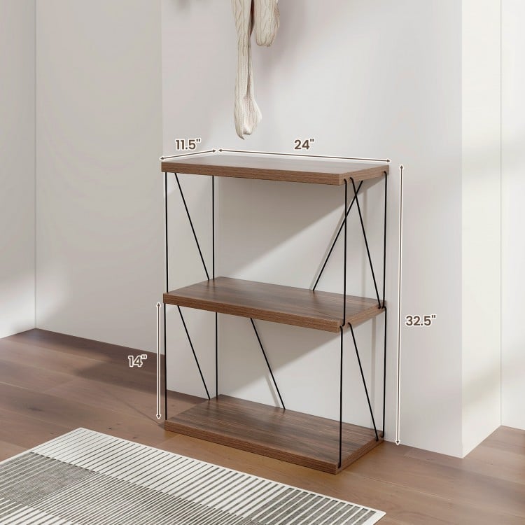 2/3/4/5-Tier Multipurpose Display Rack with Metal Frame-3-Tier