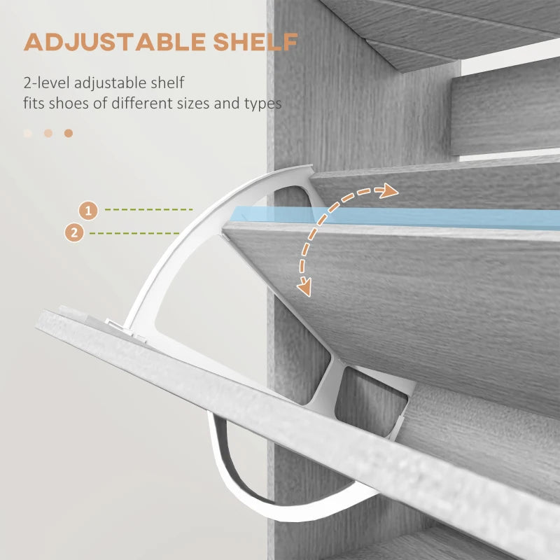 Shoe Storage Cabinet with 3 Flip Drawers, Narrow and Slim, 12 Pair of Shoes Organizer for Hallway, Entryway