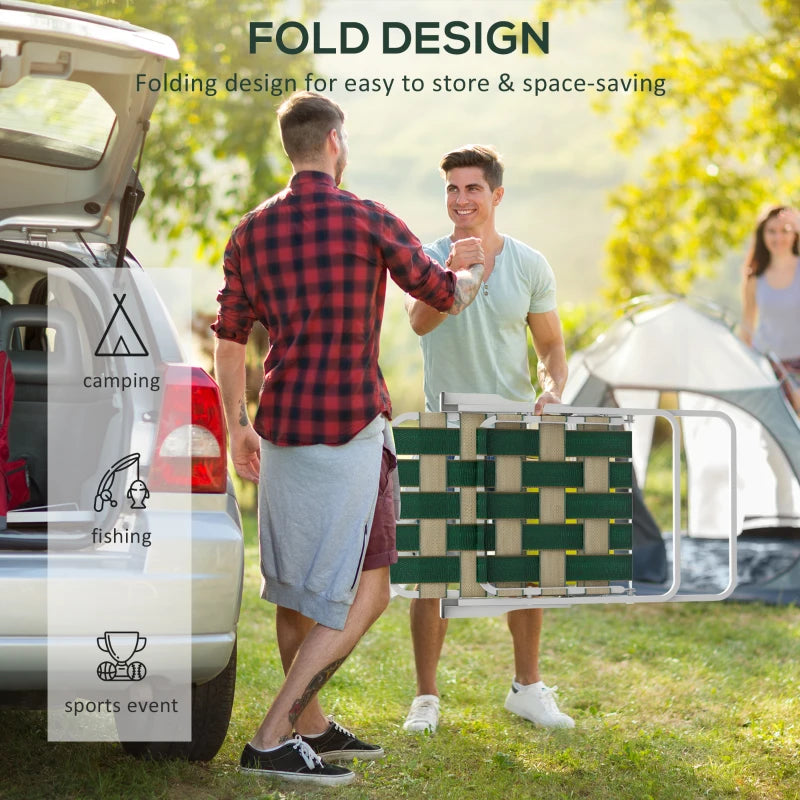 Set of 4 Folding Patio Chairs, Portable Chair Set with Armrests for Camping, Garden, Pool, Beach, Green
