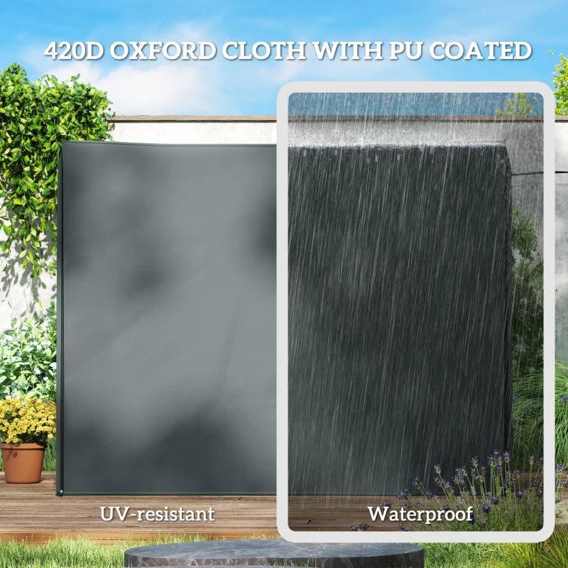3 Seater Garden Swing Cover, Waterproof 420D Outdoor Swing Bench Cover with Zip, Windproof and Anti-UV, Grey