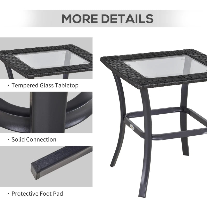 3 Pieces Patio Wicker Rocking Chair Set,  Outdoor PE Rattan Bistro Set Conversation Rocker Set with 2 Chairs 1 Coffee Table for Backyard, Deck, Poolside, Dark Grey