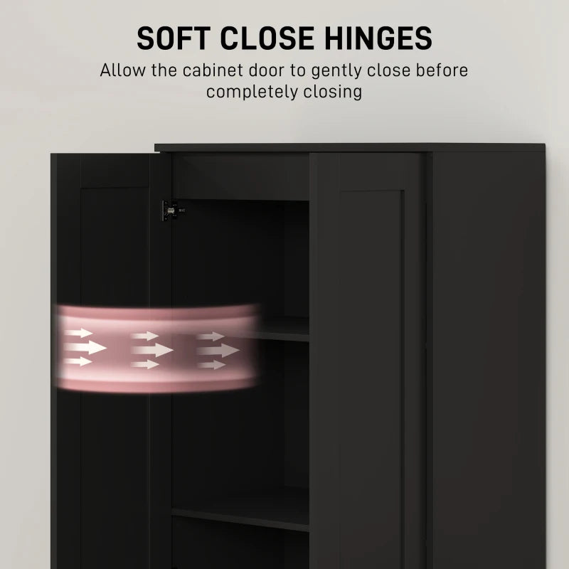 69" Tall Pantry Cabinet with Adjustable Shelves, Modern Kitchen Pantry Cabinet with Soft Close Doors, Black
