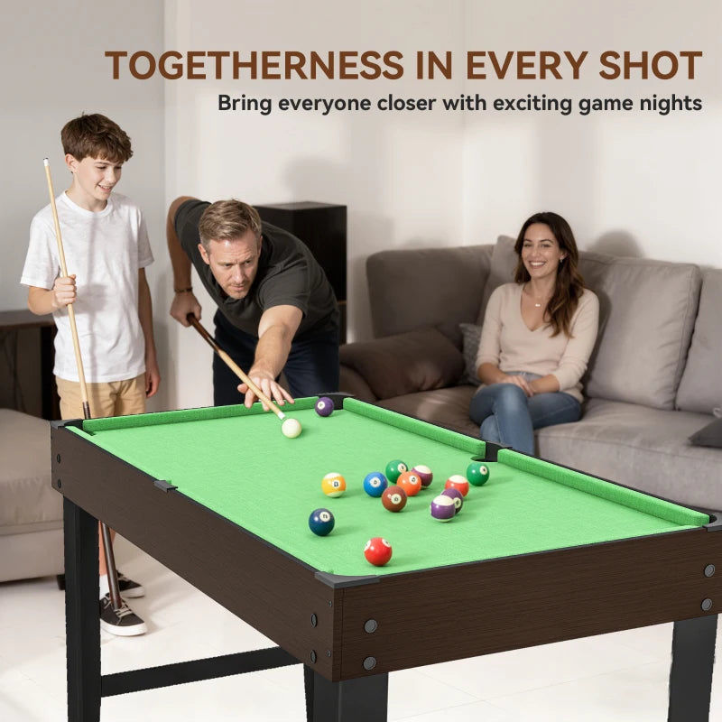 Soozier 55" Mini Pool Table, Pool Game Billiard Table Set with 2 Cues, 16 Balls, 2 Chalks, Triangle, Brush, Green