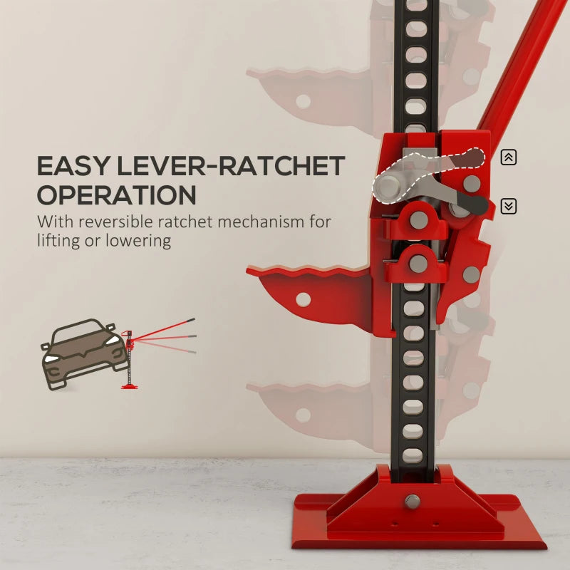 3 Tonne/6600 lb Farm Jack, 48" High Lift Jack for 4x4 Tractors Trucks Agricultural Lifting, Red