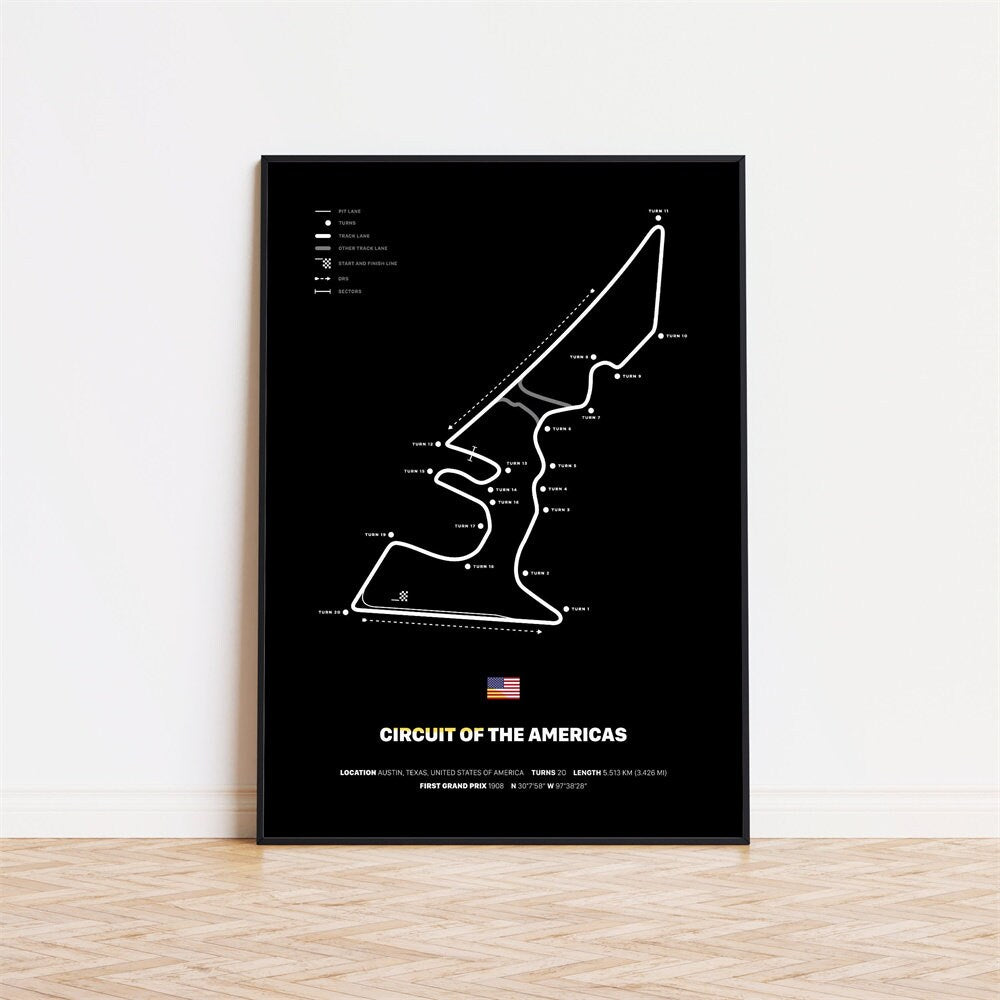 Poster Formel 1 Rennstrecken I Deko Print ohne Rahmen 
