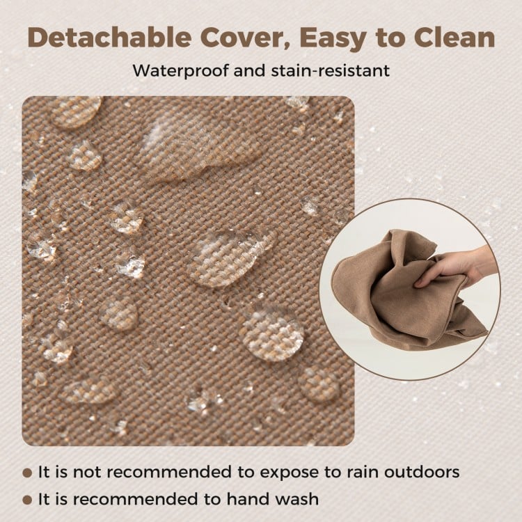 2-Pack Outdoor Patio Cushion Set with Removable Covers-Brown