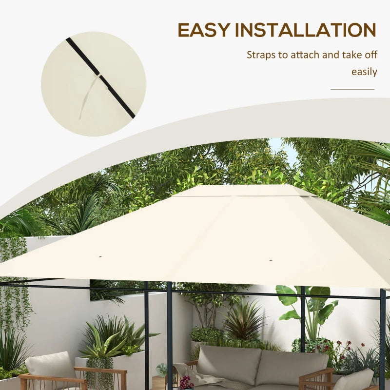 10' x 13' Gazebo Replacement Canopy Cover, Gazebo Roof Replacement (TOP COVER ONLY), Cream White
