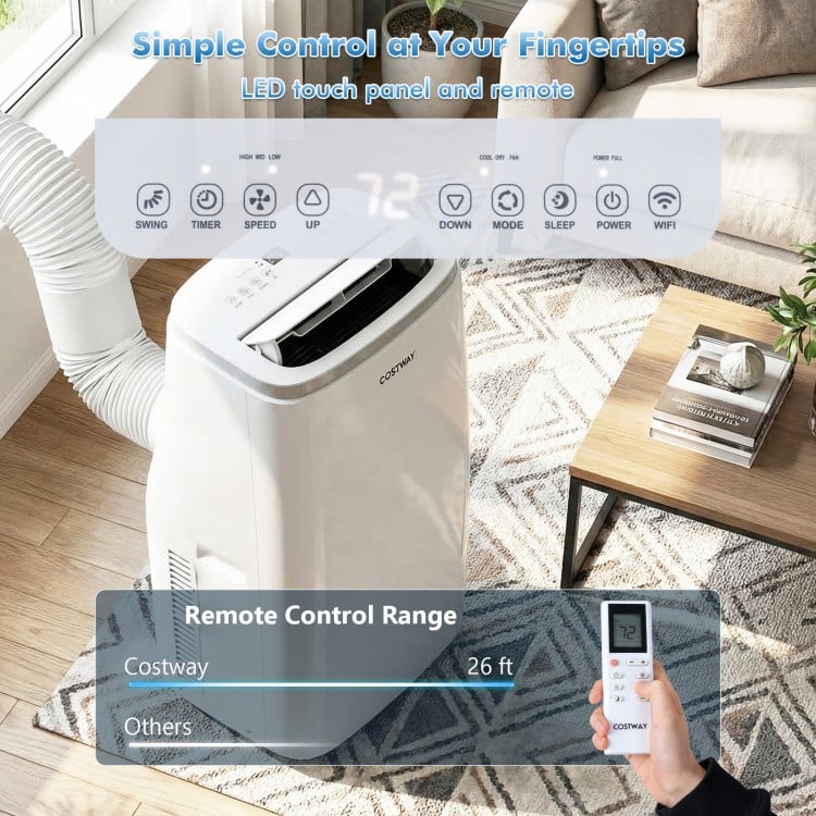 15000 BTU Portable Air Conditioner with APP Control and Fan-White