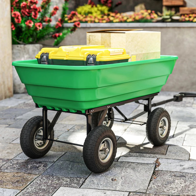 Set of 4 Pneumatic Wheels, 10" Wheelbarrow Wheels Replacement for Barn Carts, Hose Carts, Garden Carts, Black