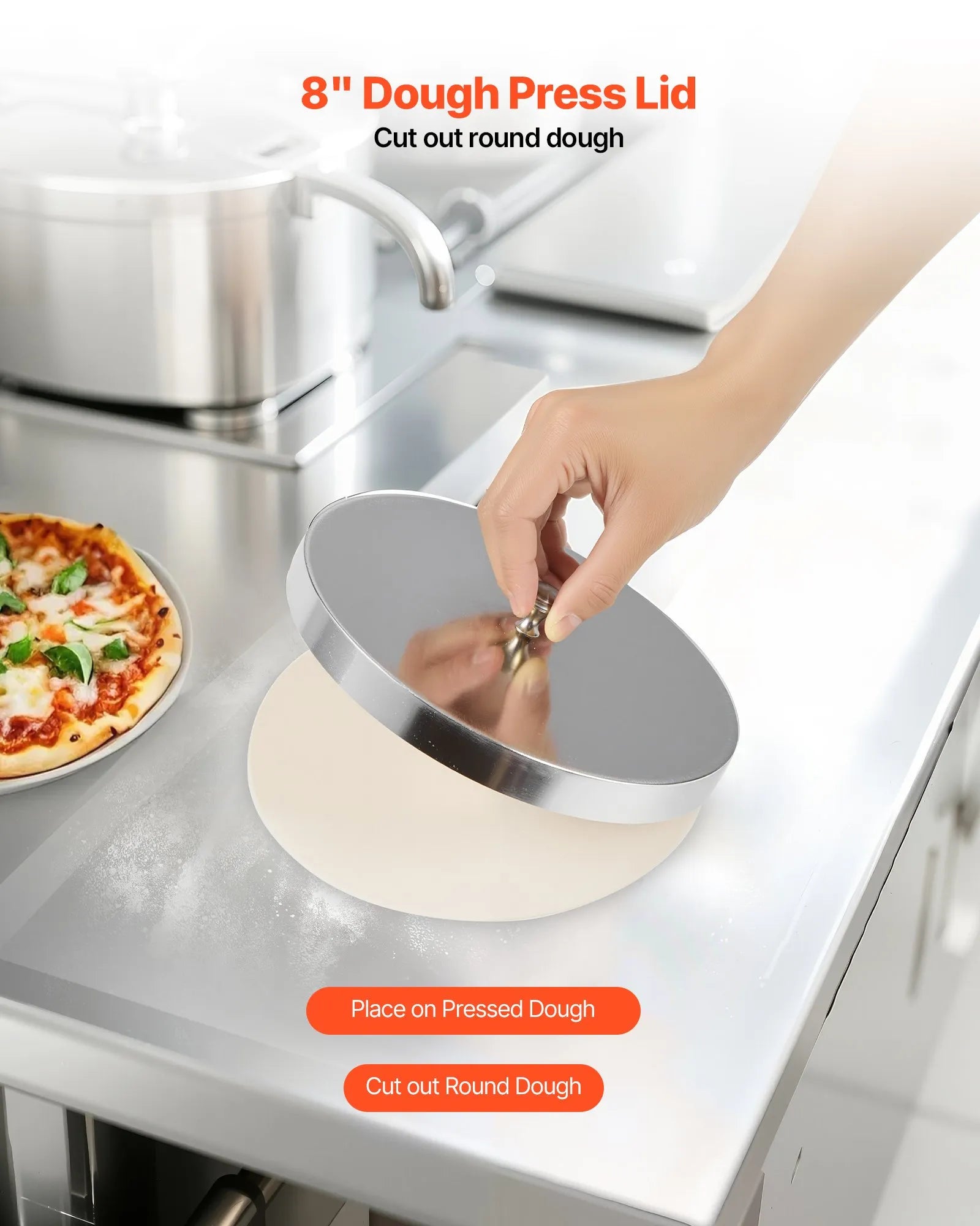 VEVOR 16 Inch Pizza Dough Roller Sheeter Semi-automatic Commercial Dough Press