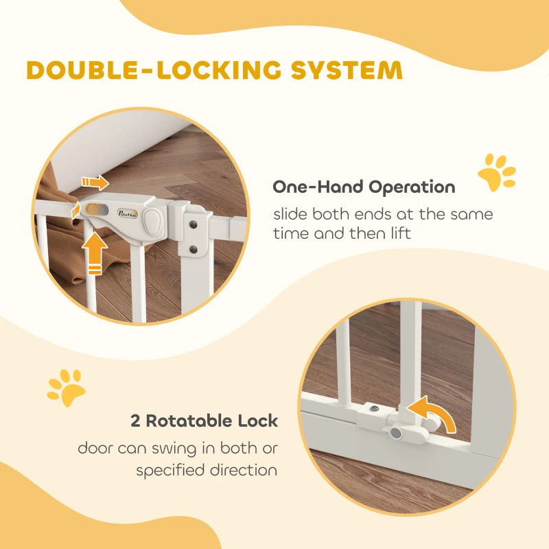 30 Inch Tall Pet Gate with Door Dog Gate and Barrier Indoor for Stairs Includes 7", 8", 12" Extensions Kit