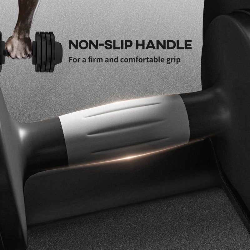 Soozier 8lbs/13lbs/18lbs/22lbs Adjustable Dumbbells Set,  Quick Adjustment Rubber Weights Exercise Fitness Dumbbell Set with Non-Slip Handles and Tray, for Men Women Home Gym