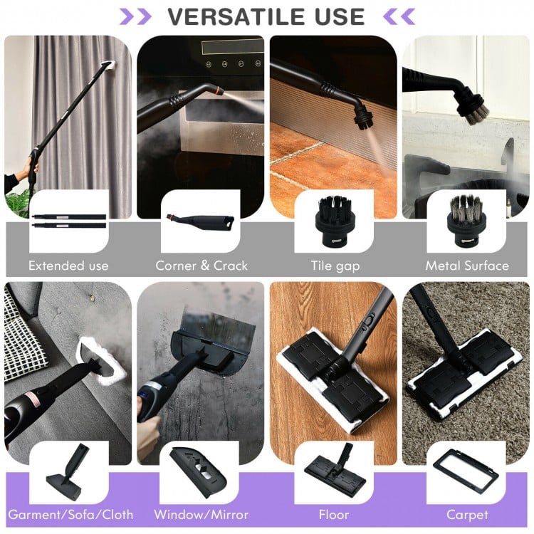2000W Heavy Duty Multi-purpose Steam Cleaner Mop with Detachable Handheld Unit-Purple