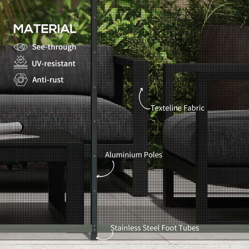 4 Panel Swimming Pool Fence, Aluminium Rustproof Pool Fencing, 4' x 12', Black