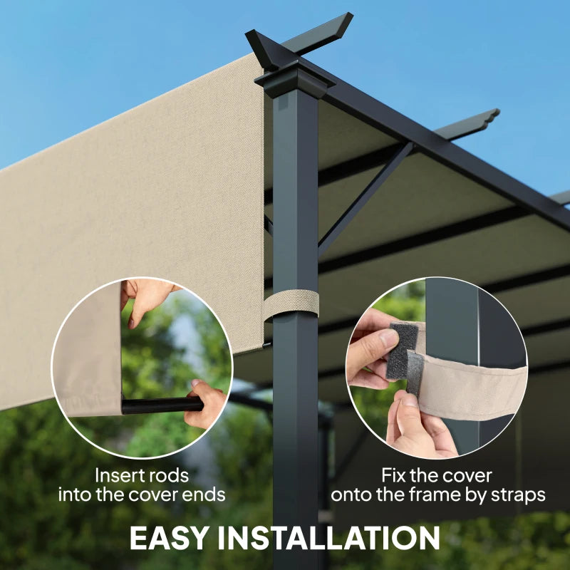 2 Pcs UV Protection Pergola Replacement Canopy, Pergola Shade Cover, Easy to Install, for 10' x 11.8' Pergola, Khaki