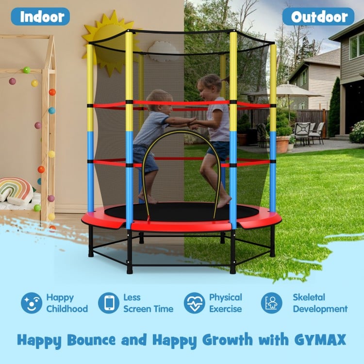 Kids Trampoline Recreational Bounce Jumper with Safety Enclosure Net