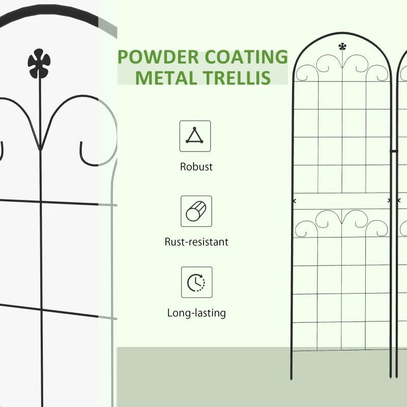 2 Pcs Garden Trellis for Climbing Plants, Outdoor Metal Trellis Plant Support Trellises for Patio, Lawn, Backyard