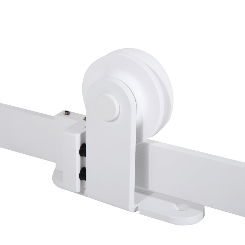 6FT Sliding Barn Door Track Kit, Heavy Duty Barn Door Hardware Kit, Fit 36" Wide Door Panel (T Shape), White