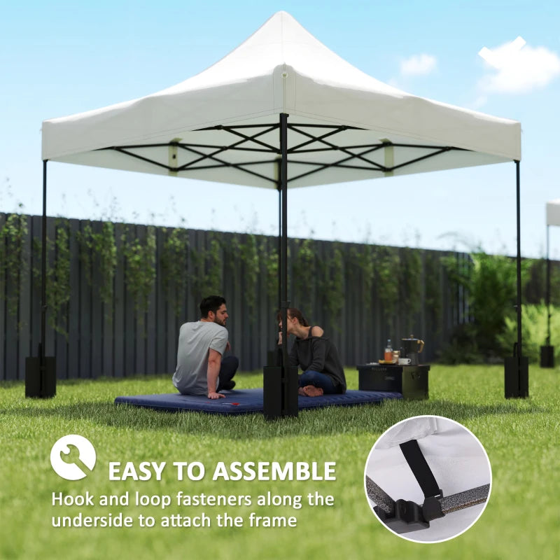 10' x 10' Replacement Canopy Top for Pop Up Canopy Tent with 4 Sand Bags, UPF50+ Protection, White