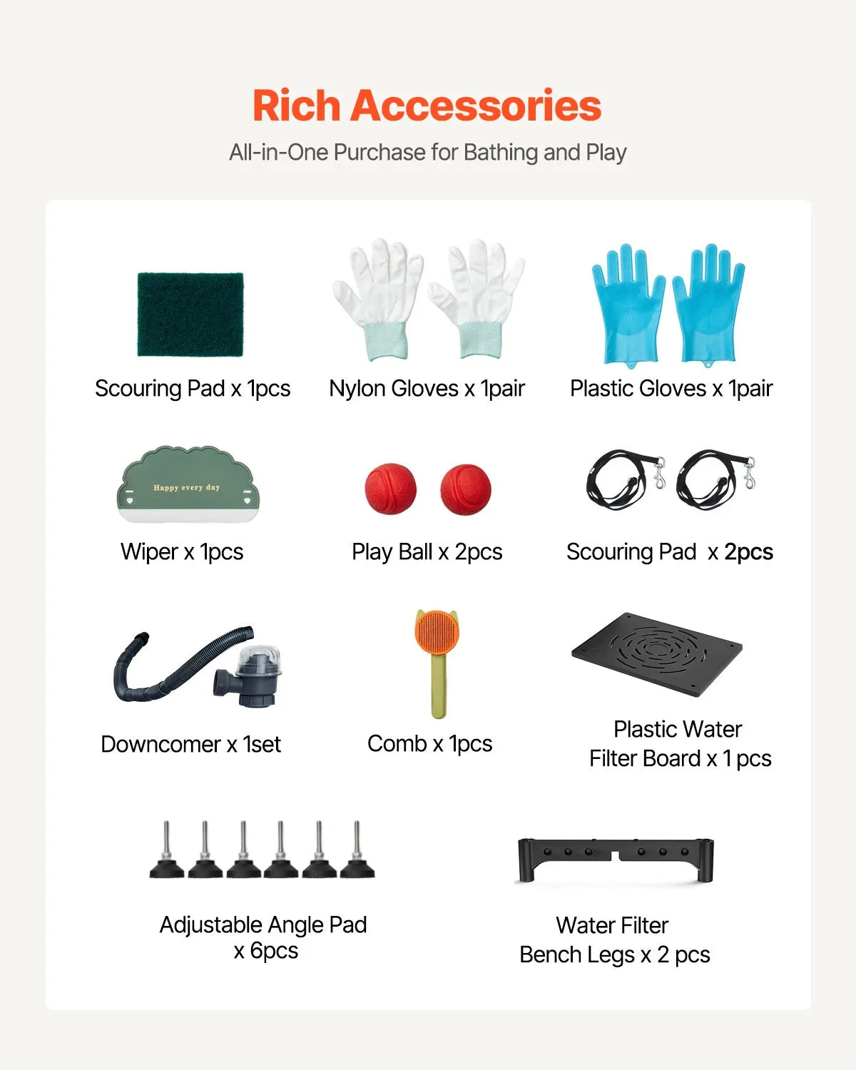 VEVOR 38" Dog Grooming Bath Tub Stainless Steel w/ Stairs Faucet Left Door