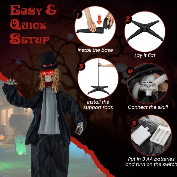 Halloween Animatronic Standing Groom 7.2 FT Haunted House Decoration