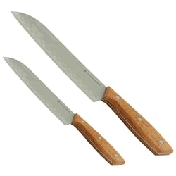 Gibson Home Seward 2 Piece Stainless Steel Santoku Knife Cutlery Set with Wood Handles - Free Shipping 