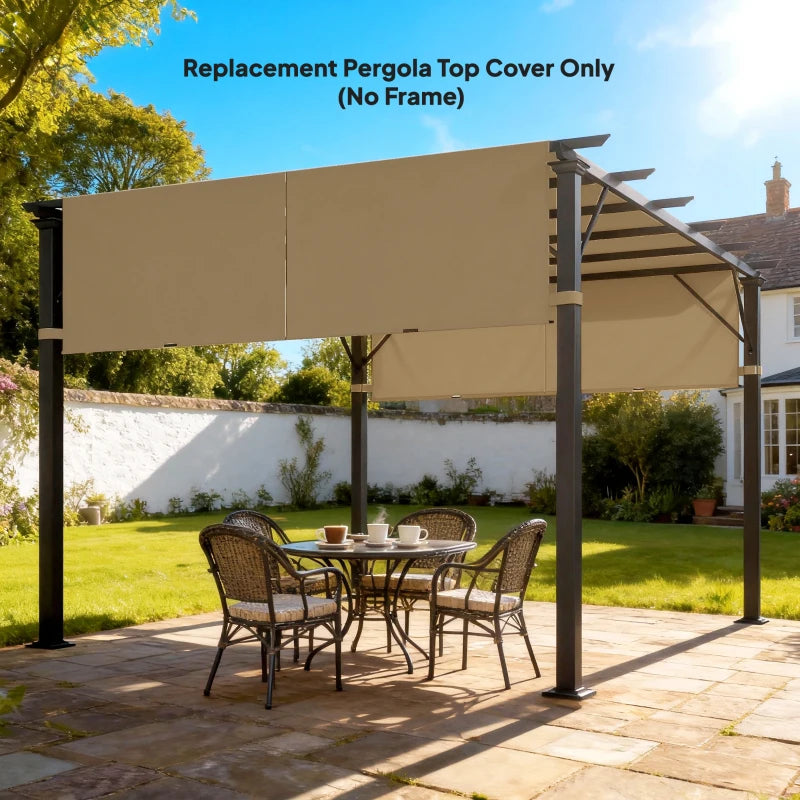 2 Pcs UV Protection Pergola Replacement Canopy, Pergola Shade Cover, Easy to Install, for 10' x 10' Pergola, Sand
