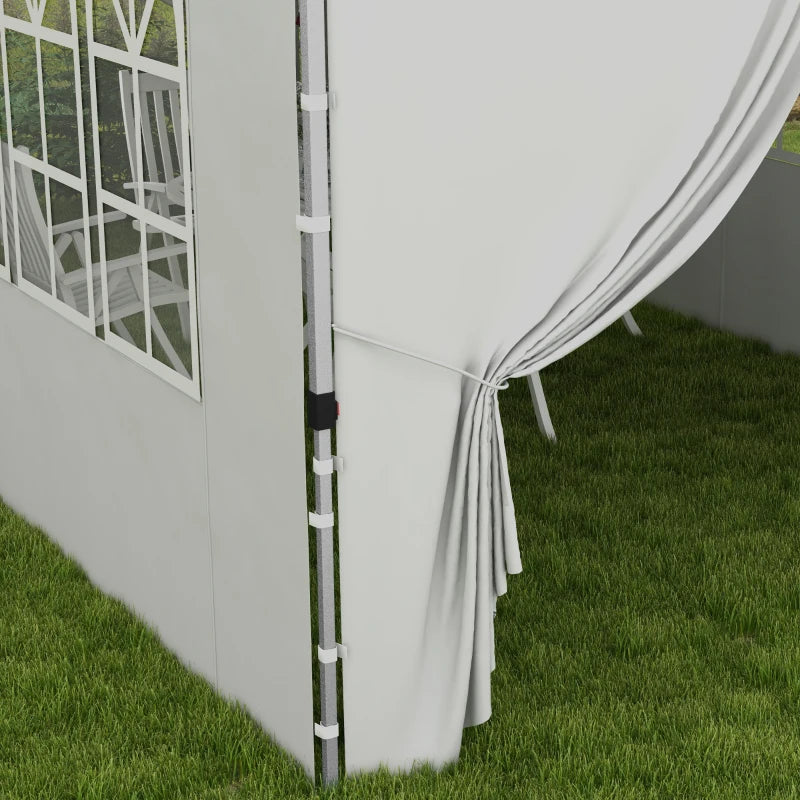 20x10 Pop Up Canopy with 6 Removable Sidewall, Carry Bag and 6 Sand Bags, Height Adjustable Instant Sun Shelter, White