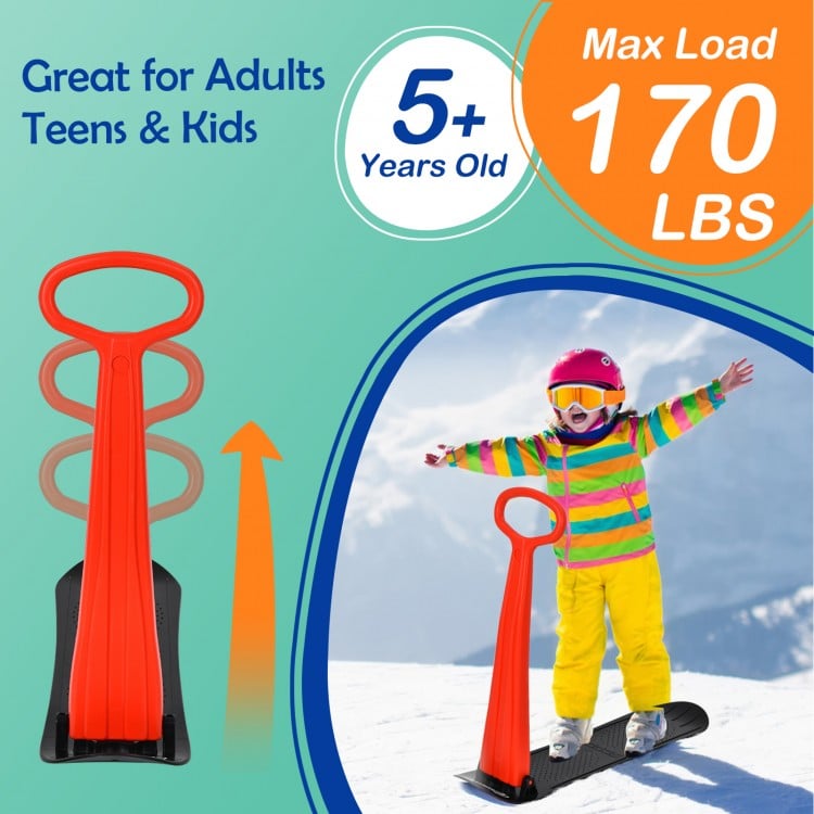 1-Rider Snow Scooter with Grip Handle-Black