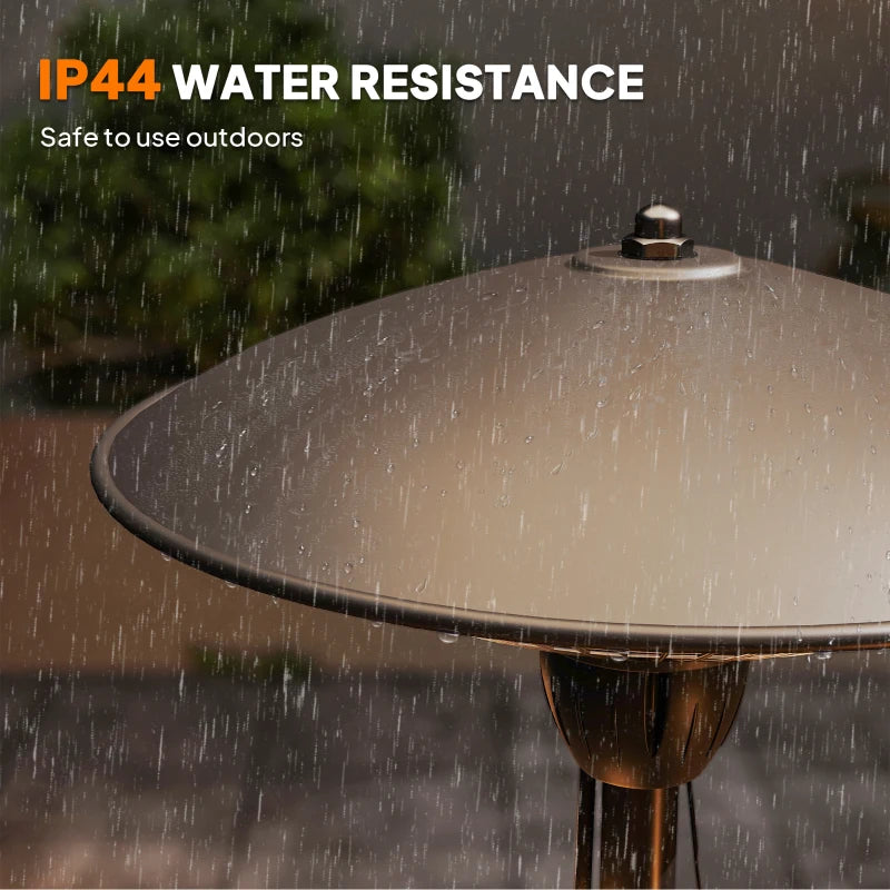 1500 W Electric Patio Heater with Tip-Over Protection, Outdoor Heater with Pull Switch, Black