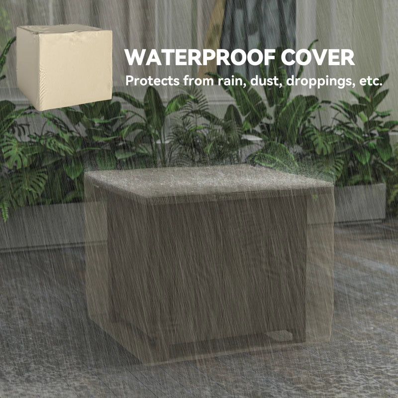 28" Propane Fire Pit Table 40,000 BTU Square Outdoor Gas Fire Table with Waterproof Cover, Adjustable Foot Pads