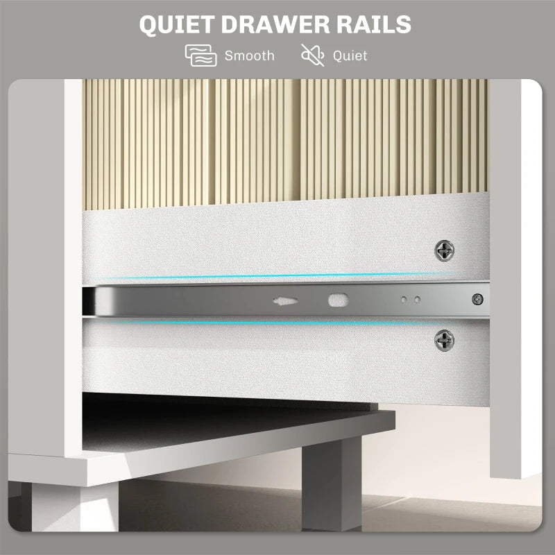 4 Drawer File Cabinet with Lock, Office Filing Cabinet, A4 Letter Size, Hanging File Folders, White