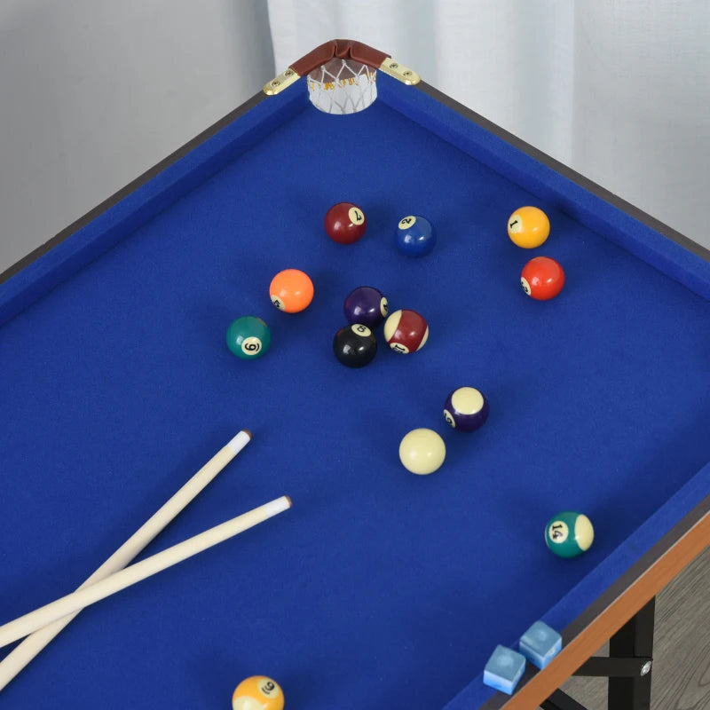 Soozier 55" Mini Pool Table Portable Billiard Table Includes Cues, Ball, Chalk, Rack, Blue