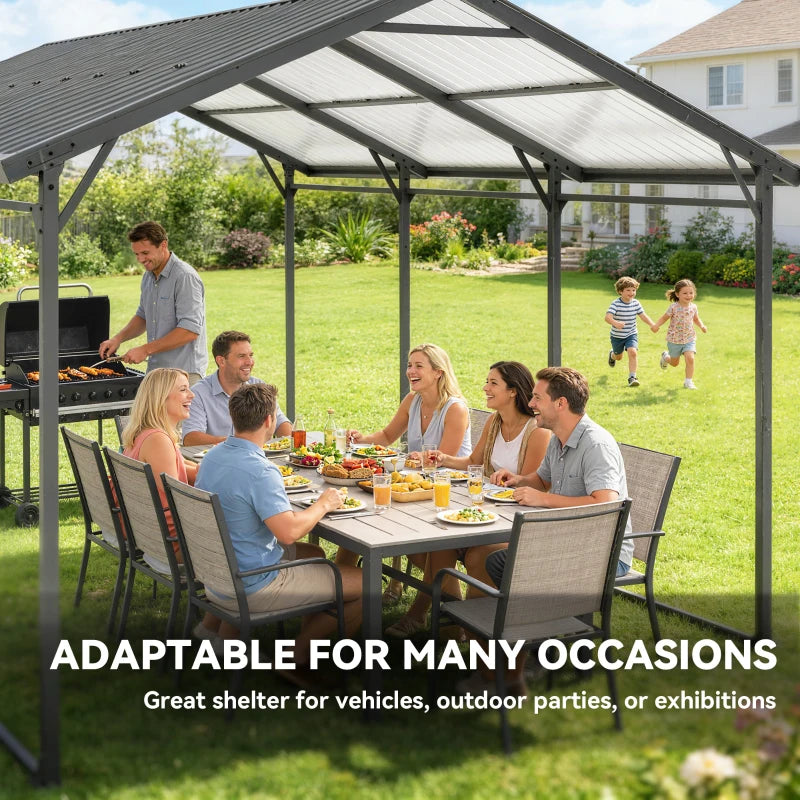 10 x 15ft Metal Carport, Heavy-Duty Carport Canopy with Reinforced Steel Frame & Roof, All-Weather Protection