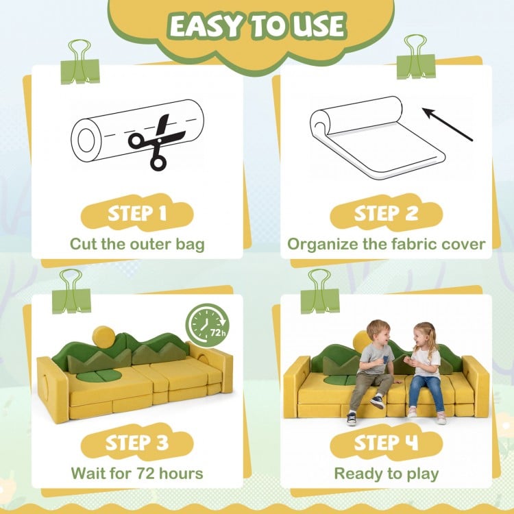 19 Pieces Modular Kids Play Couch for Inspiring Creativity
