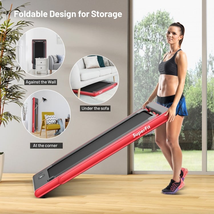2-in-1 Electric Motorized Health and Fitness Folding Treadmill with Dual Display and Speaker