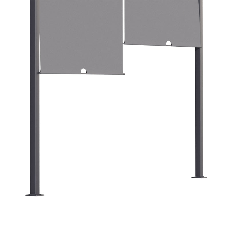 10' x 13' Outdoor Patio Pergola with Sliding Roof, LED Lights, Solar Powered for Garden, Lawn, Backyard, Dark Grey