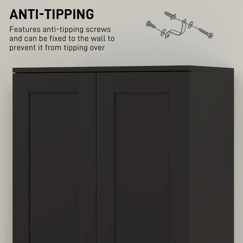 69" Tall Pantry Cabinet with Adjustable Shelves, Modern Kitchen Pantry Cabinet with Soft Close Doors, Black