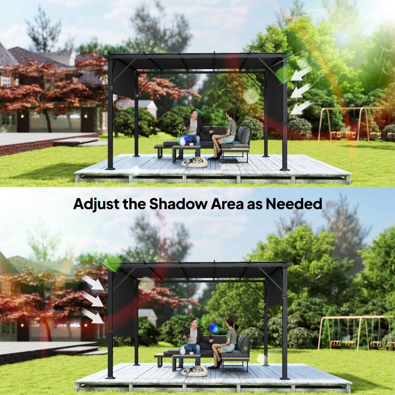 2 Pcs UV Protection Pergola Replacement Canopy, Pergola Shade Cover, Easy to Install, for 10' x 10' Pergola, Black