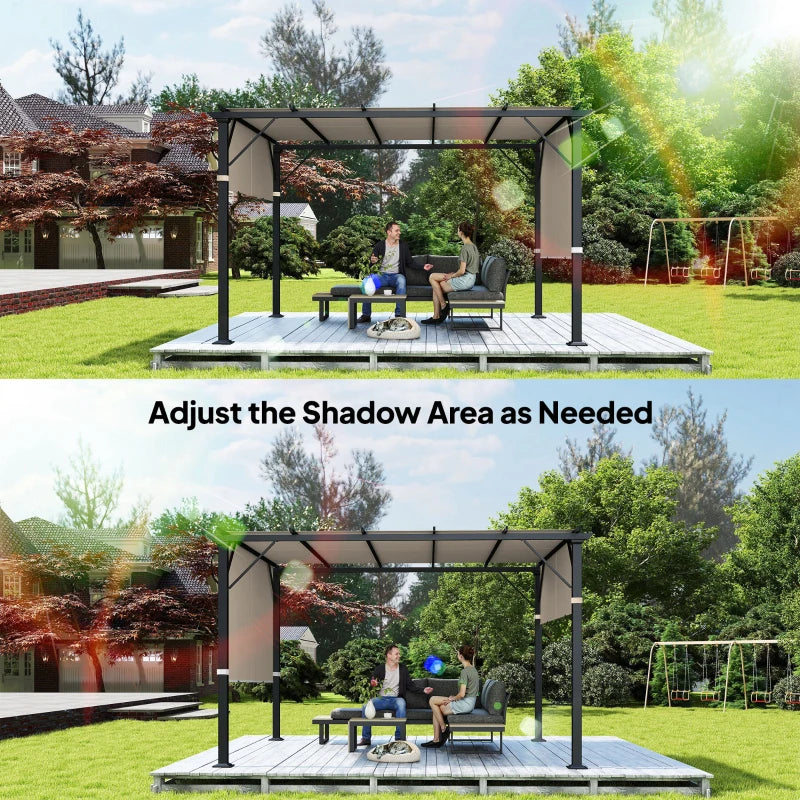 2 Pcs UV Protection Pergola Replacement Canopy, Pergola Shade Cover, Easy to Install, for 10' x 11.8' Pergola, Khaki