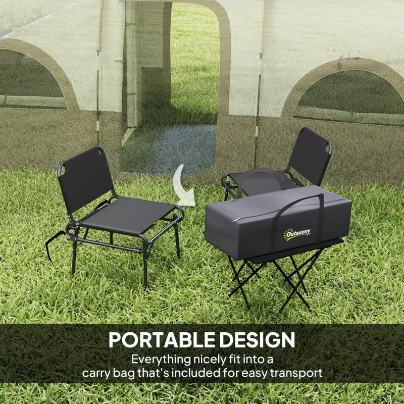 4-6 Person Camping Tent, 3 Room Cabin Tent, 3000mm Waterproof and UPF30+ with Sewn in Groundsheet and Carry Bag, Khaki