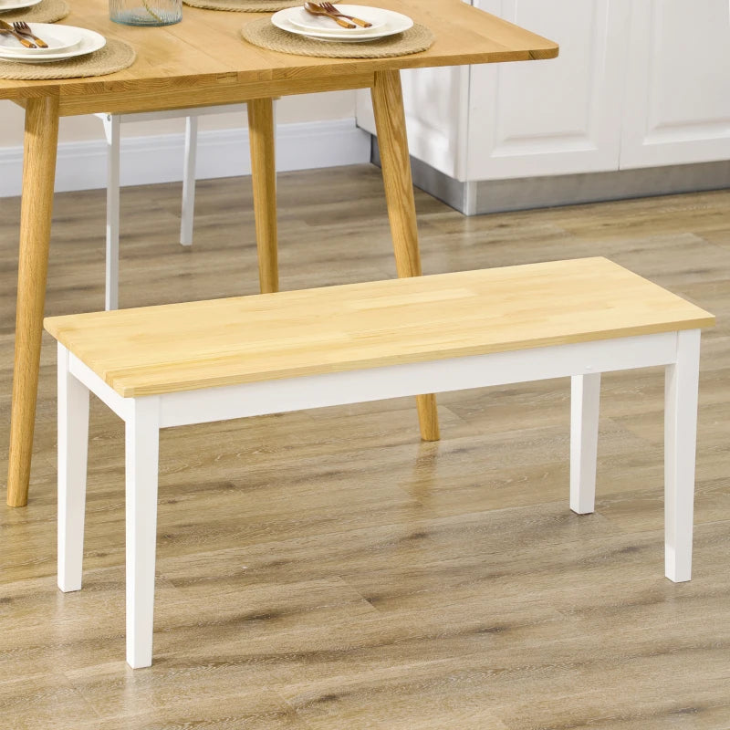 40" Wood Dining Bench for 2 People, Wooden Bench Seat for Kitchen, Dining Room, Entryway, Natural