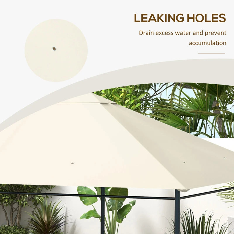 10' x 13' Gazebo Replacement Canopy Cover, Gazebo Roof Replacement (TOP COVER ONLY), Cream White