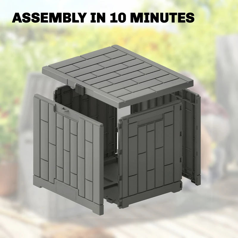 30 Gallon Resin Deck Box, Lockable Outdoor Storage Box, Splash-Resistant & UV Resistant Patio Storage Container