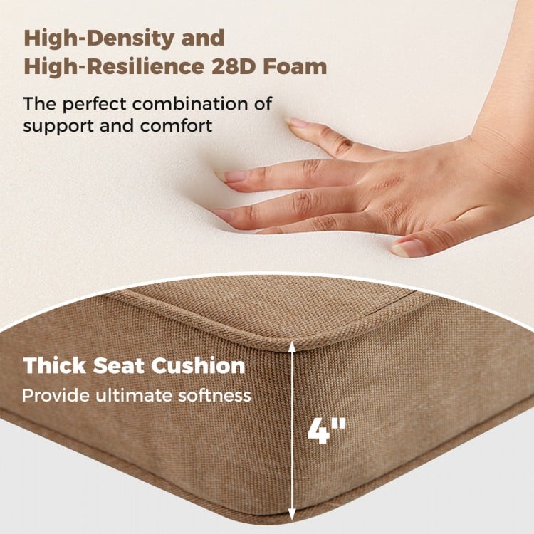 2-Pack Outdoor Patio Cushion Set with Removable Covers-Brown