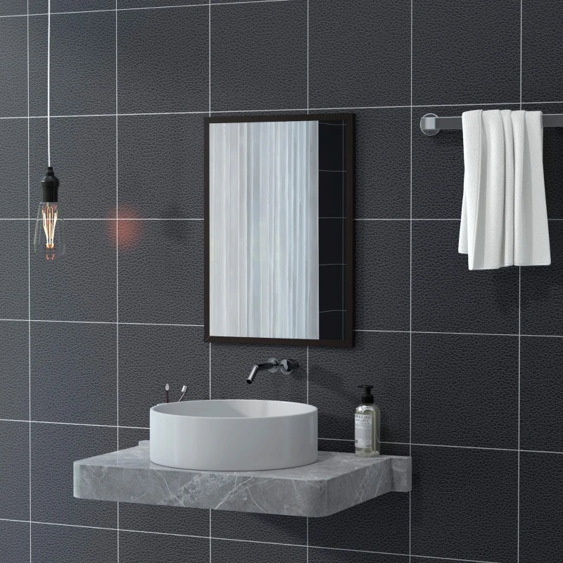 20" x 28" Bathroom Mirror for Wall, Rectangular Mirror for Living Room, Bedroom, Entryway, Black