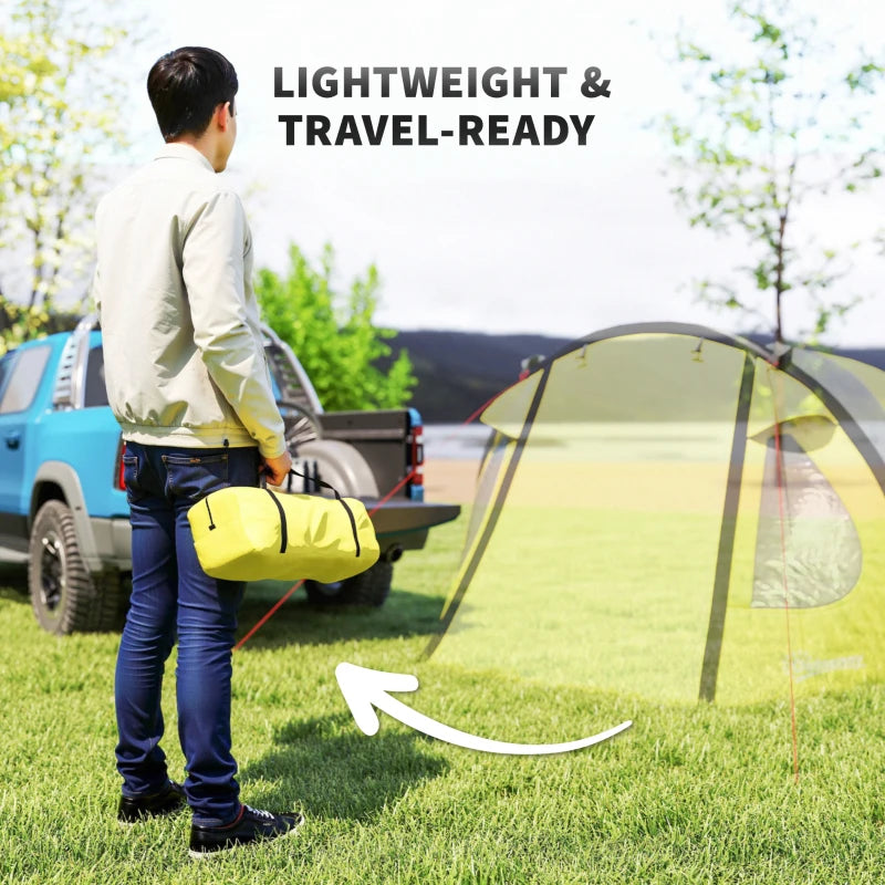 3-4 Person Camping Tent, Easy Set Up Dome Tent with Porch, Waterproof Family Tent with Bedroom and Sewn-in Groundsheet