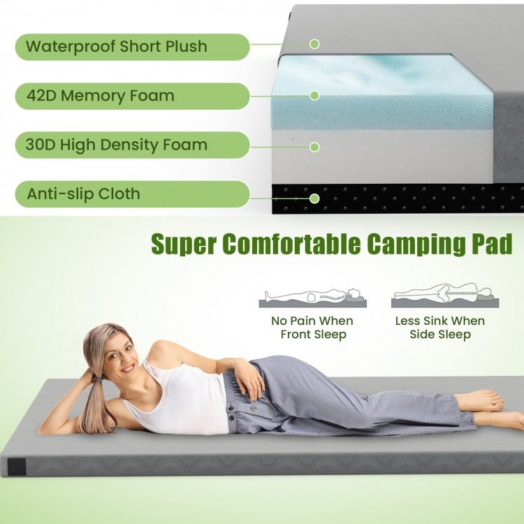 Indoor outdoor Sleeping mat with High density foam Cushion and Carrying Bag-Gary